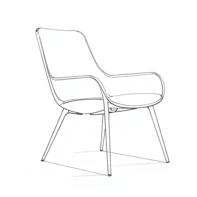Curved chair design created with Render AI
