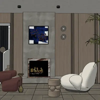 Room interior redesign, created using RenderAI