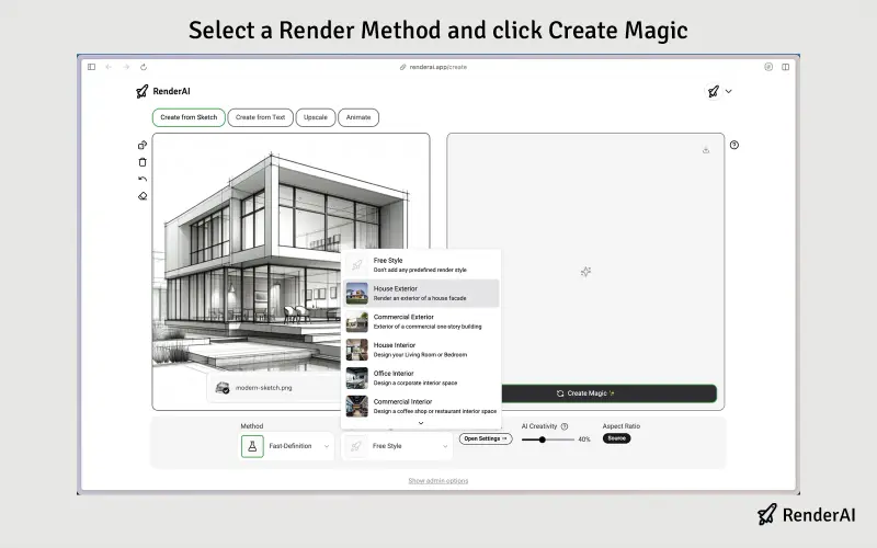 Select Rendering Style and Create Magic