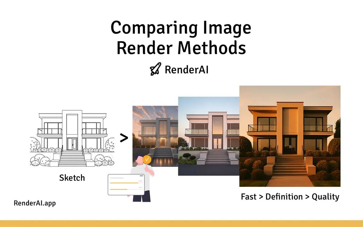 Comparing RenderAI Methods: Seeking Perfection with AI Rendering Image Solution