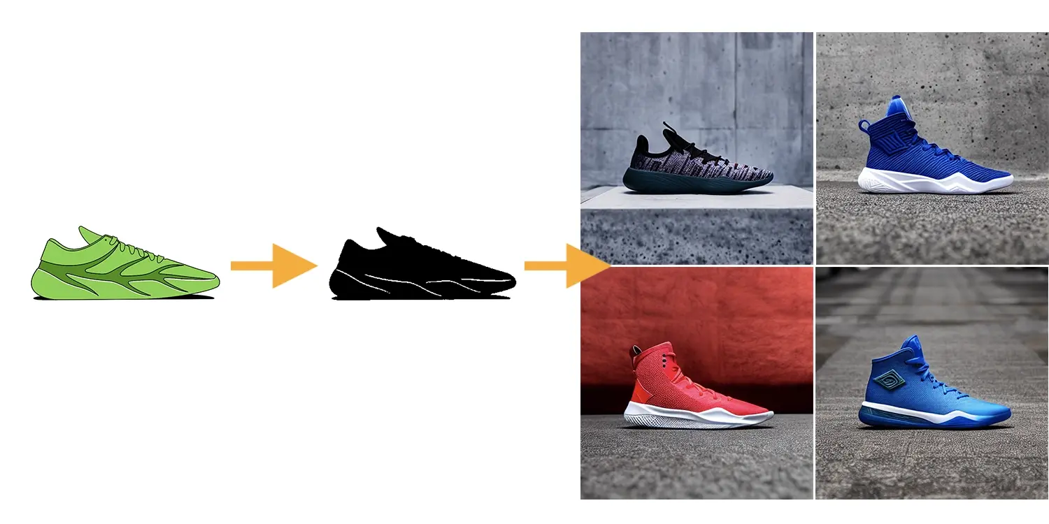 Sketch to Image example using custom file with Render AI.