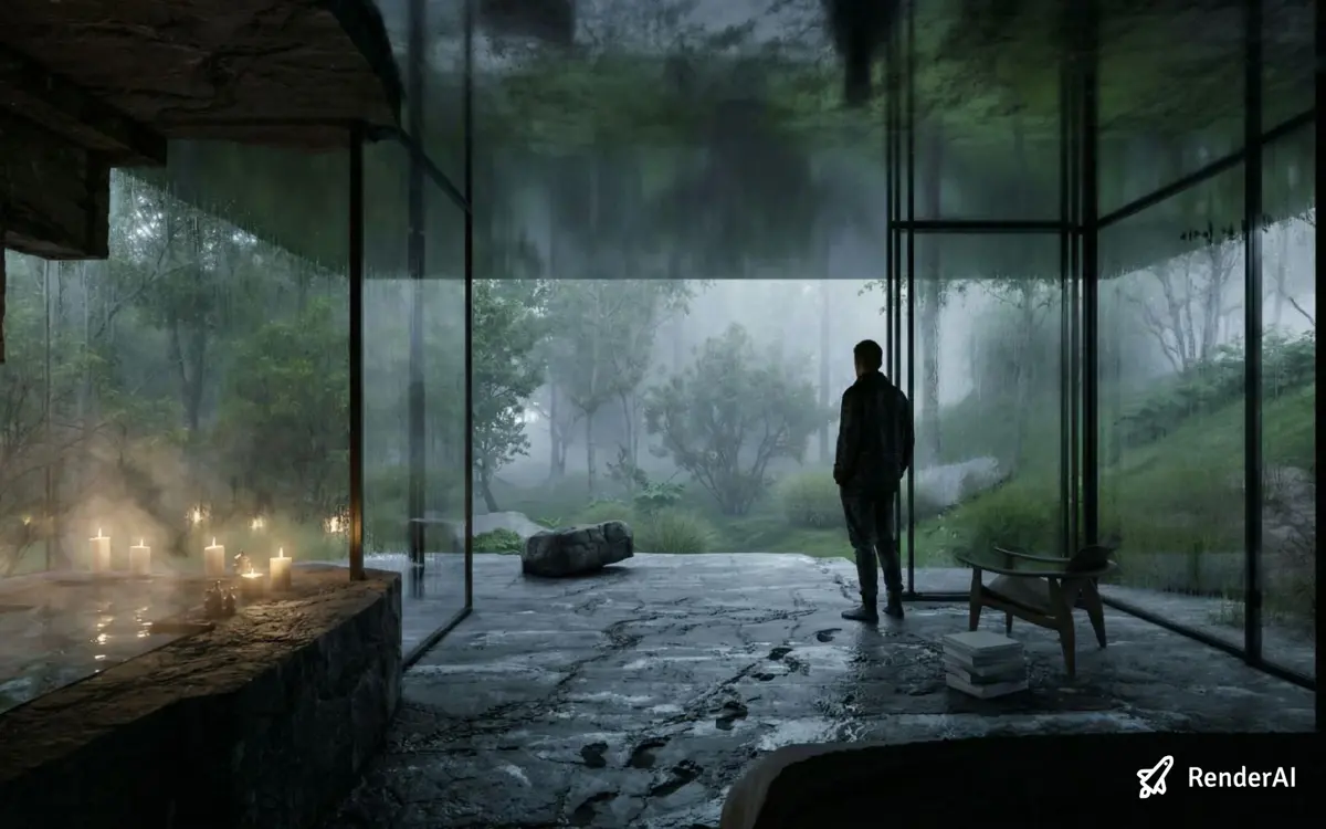 High-Quality image post-production using RenderAI, the Yakushima forest mood, exploration 1