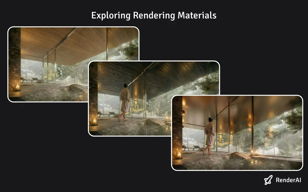 AI rendering exploration of roof textures and finishes for the Yakushima house competition