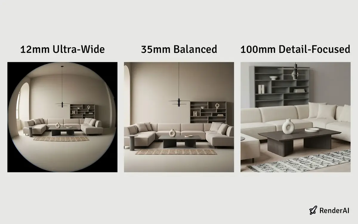 AI Rendering with Focal Length Control