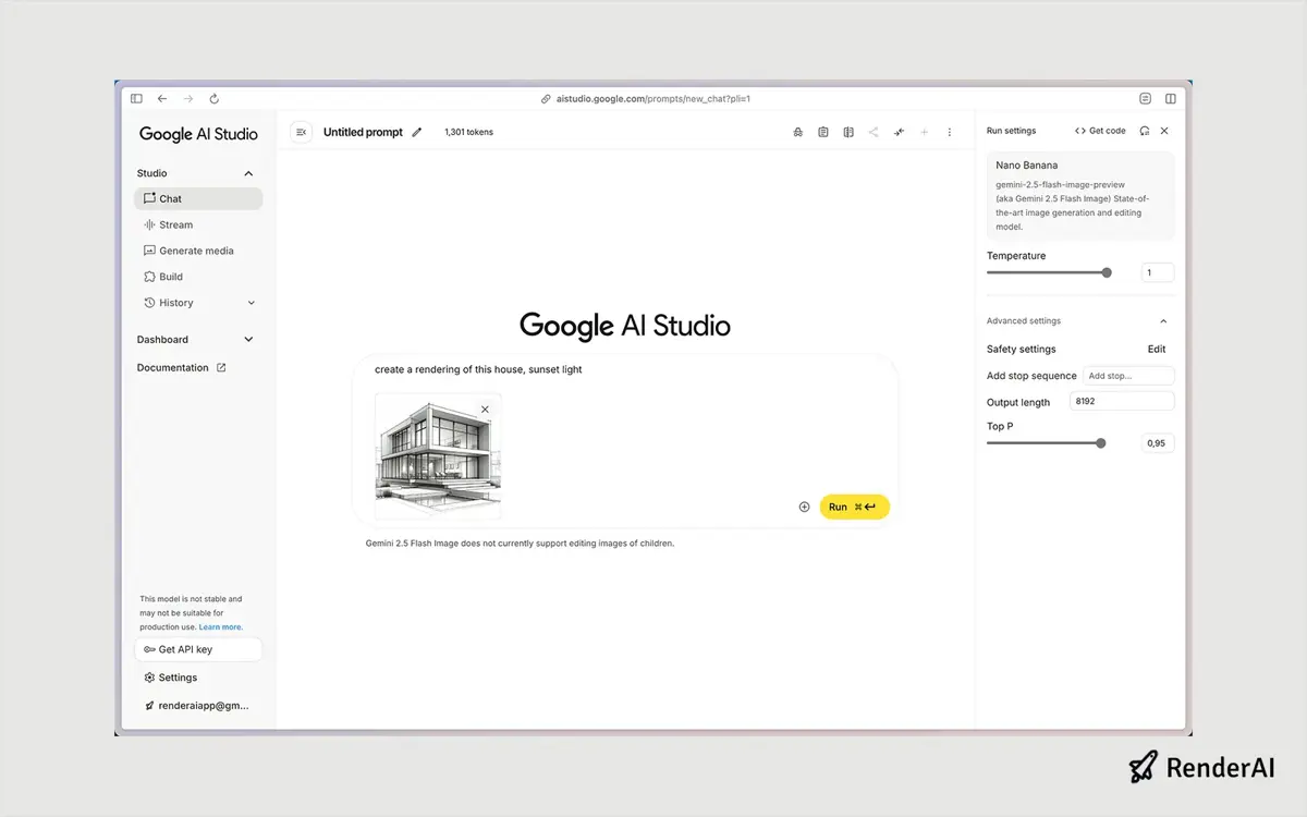Launch Nano Banana in Google AI Studio