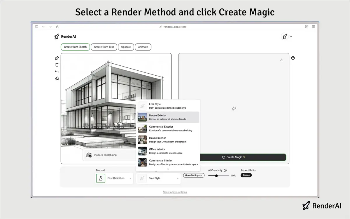 Select Rendering Style and Create Magic