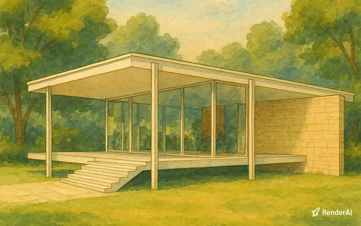 An architectural visualization inspired by Studio Ghibli's distinctive aesthetic, generated using ChatGPT