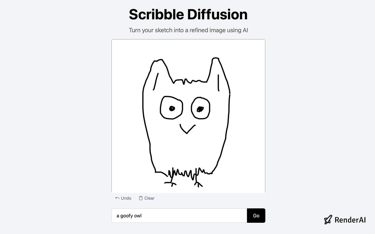 Image of Scribble Diffusion app user interface
