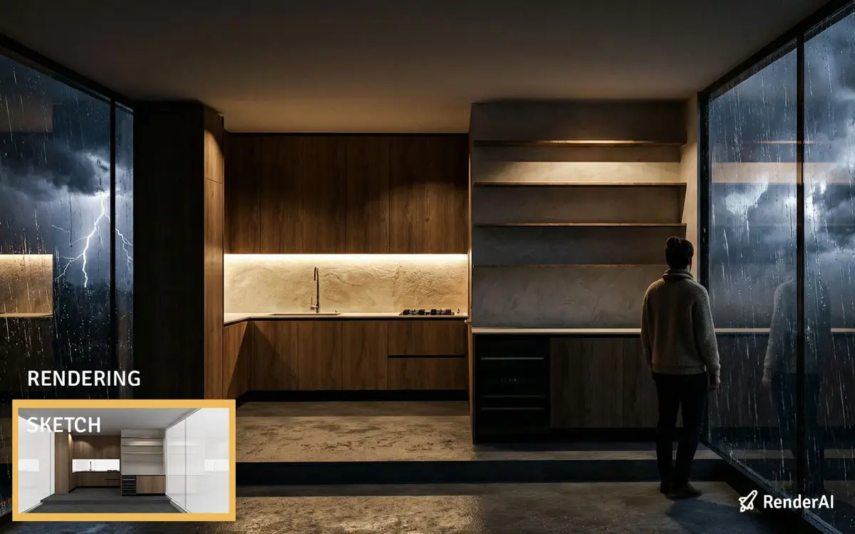 Stormy Rainy Ambient Preset AI Render