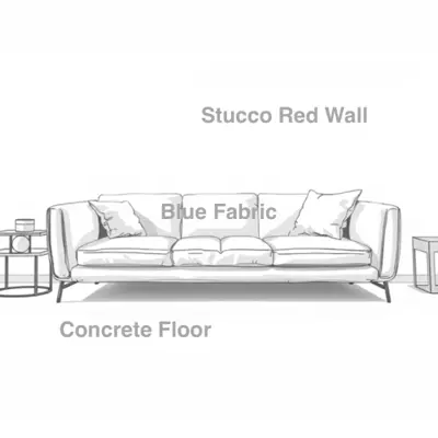 Sketch for Sofa design with notes created with Render AI