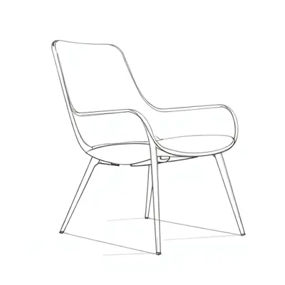 Curved chair AI Rendering, created using RenderAI