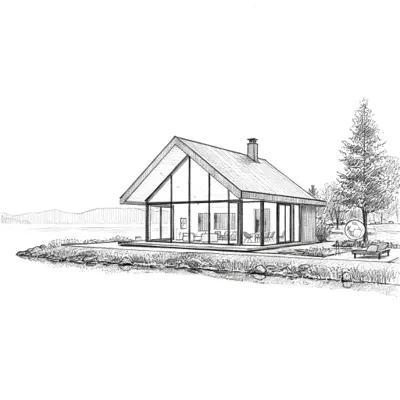 Lake house AI Rendering, created using RenderAI