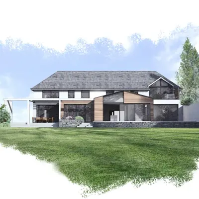 Edificio creado con Render AI