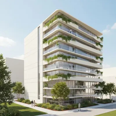 Edificio creado con Render AI
