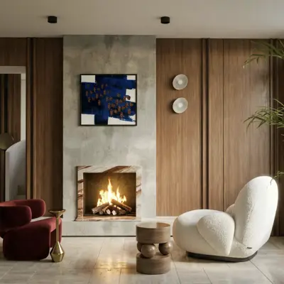 Room interior redesign, created using RenderAI