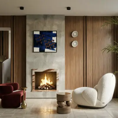 Room interior redesign, created using RenderAI