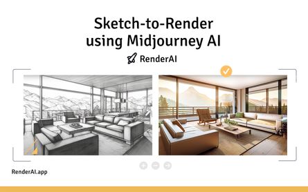 Exploring the Sketch-to-Render Process using MidJourney AI
