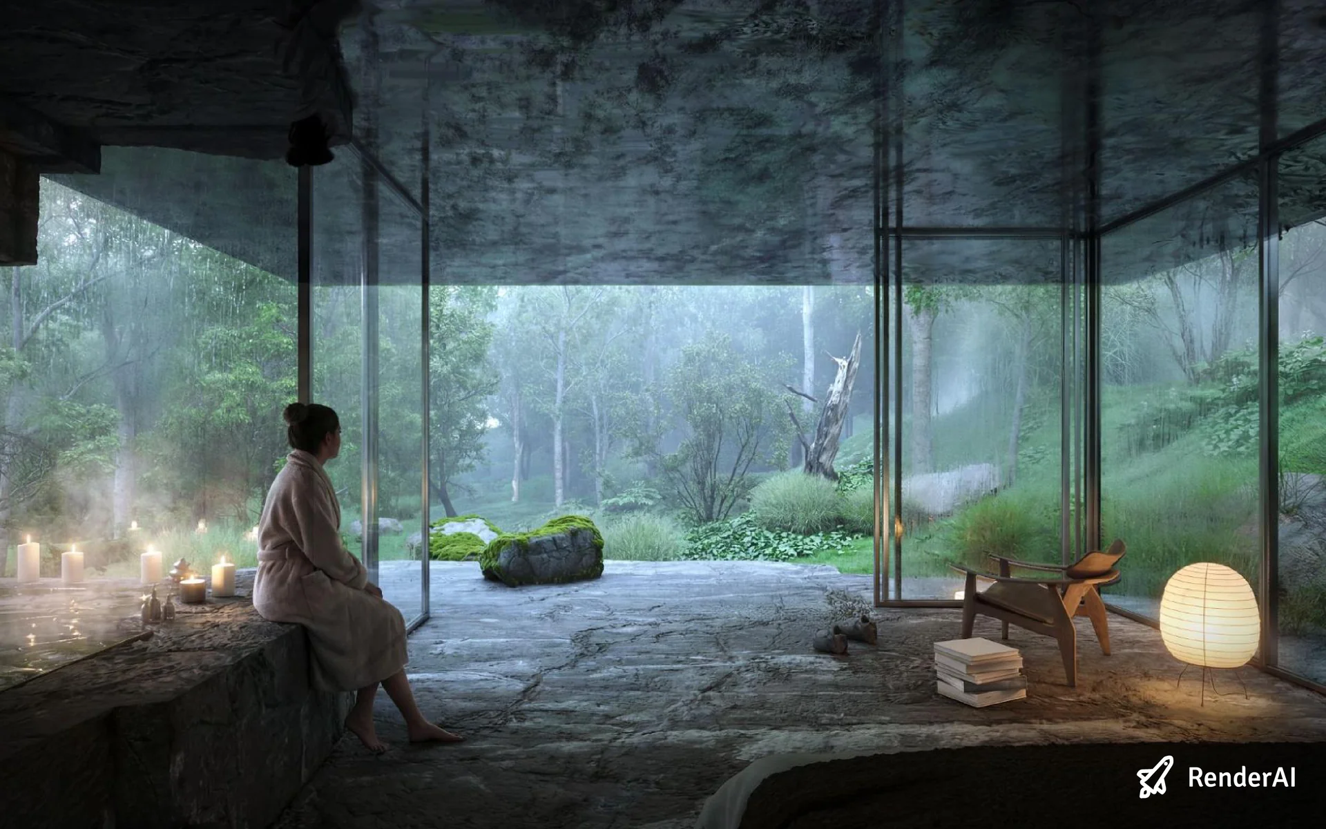 High-Quality image post-production using RenderAI, the Yakushima forest mood, exploration 3