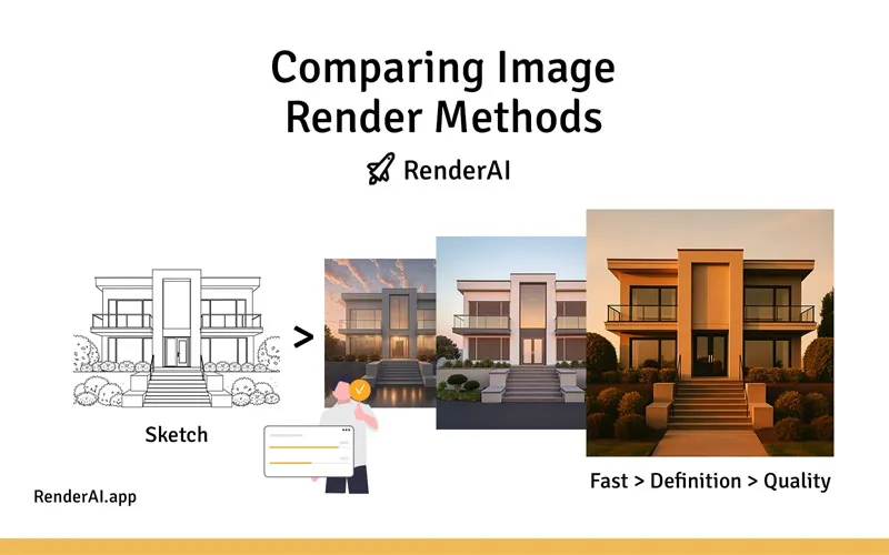 Comparing RenderAI Methods: Seeking Perfection with AI Rendering Image Solution