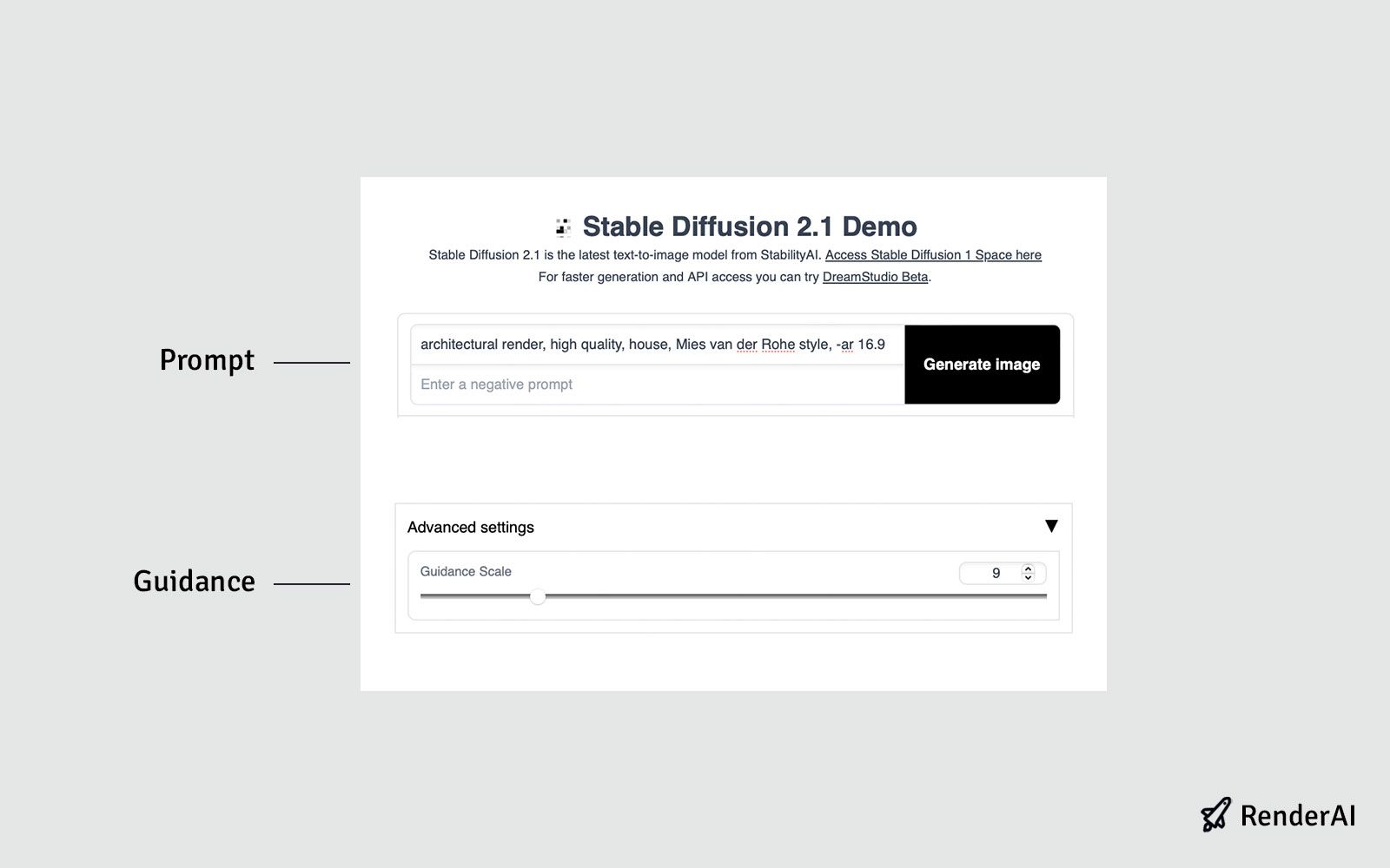 Example of Hugging Face user interface