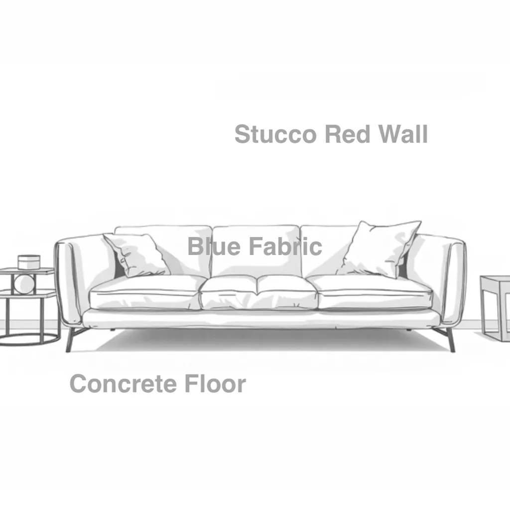 Sketch for Sofa design with notes created with Render AI