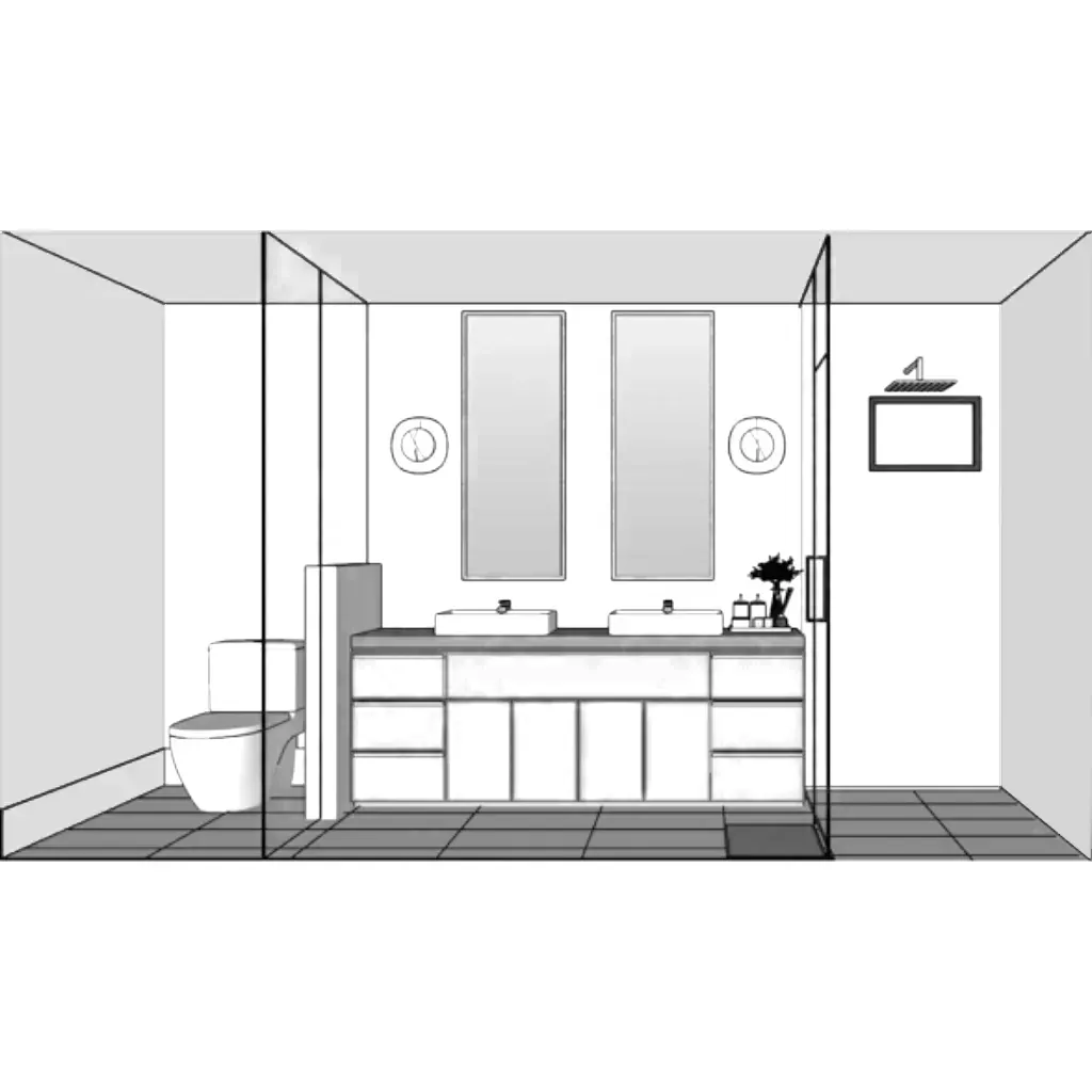 Render of a bathroom with Render AI