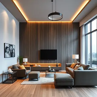 Modern living room created with Render AI