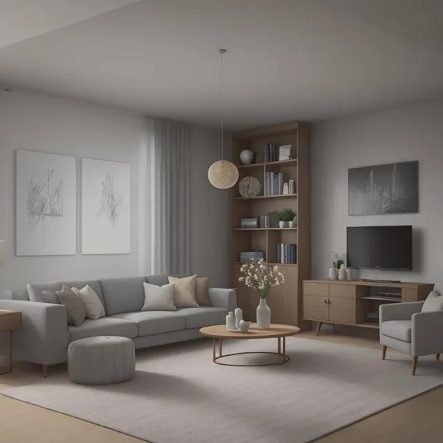 Living room interior created with Render AI