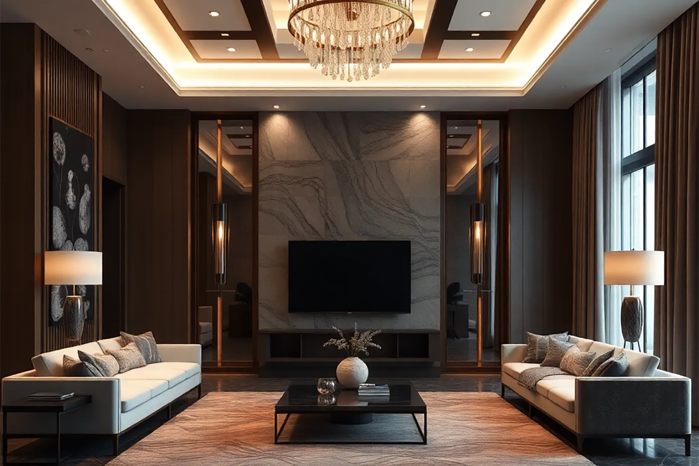 Interior design rendered output