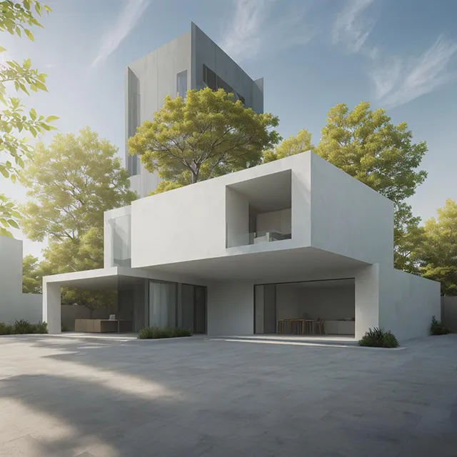 Modern house created with Render AI