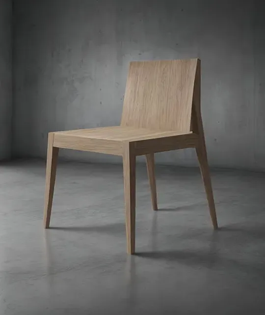 Wooden chair created with Render AI