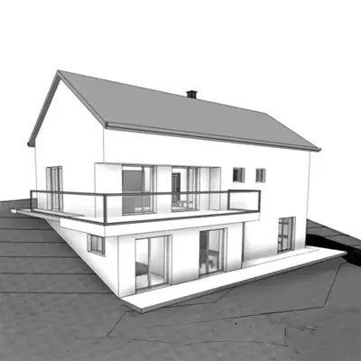 Country house in natural setting, created using RenderAI