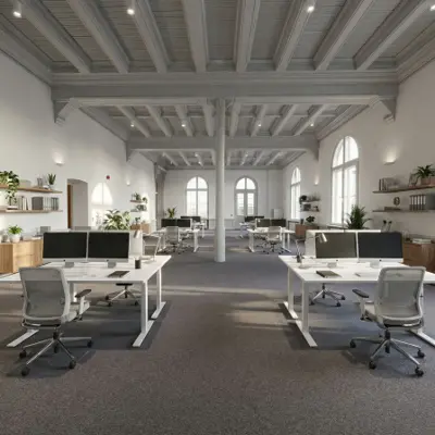 Office home staging, created using RenderAI